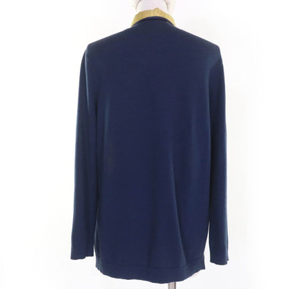 Hermes Silk Cotton Cashmere H Logo Button Twill Raine Knit Long Sleeve