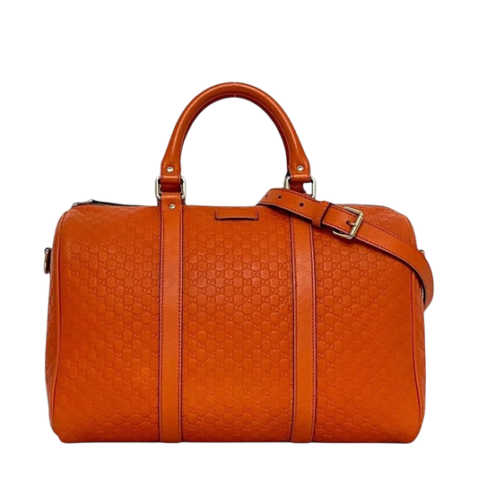 Gucci 2way Boston Bag Orange Cima 449646 Excellent Condition Leather