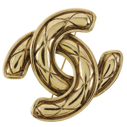 Chanel Coco Mark Matelasse Gold Plated Ladies 34.3g Brooch