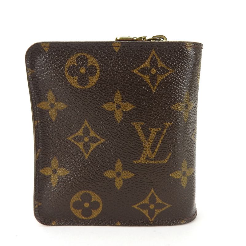 Louis Vuitton Bifold Wallet Compact Zip M61667 Monogram Canvas Brown Goldhardwar