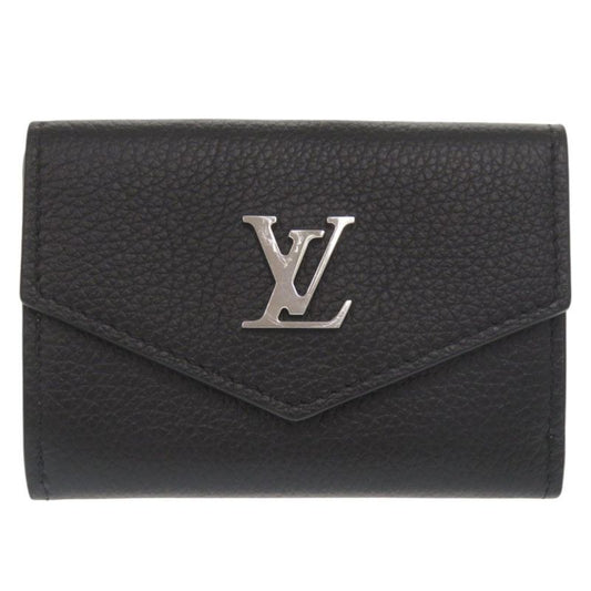 Louis Vuitton Portefeuille Lock Mini M63921 Calf Leather Noir Black Trifold