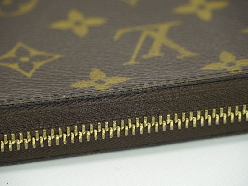 Authentic Louis Vuitton LV Zippy Wallet Monogram Round Zipper Long Wallet Brown