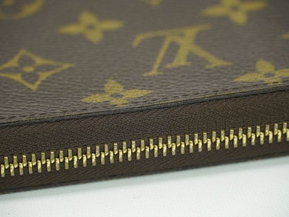 Authentic Louis Vuitton LV Zippy Wallet Monogram Round Zipper Long Wallet Brown