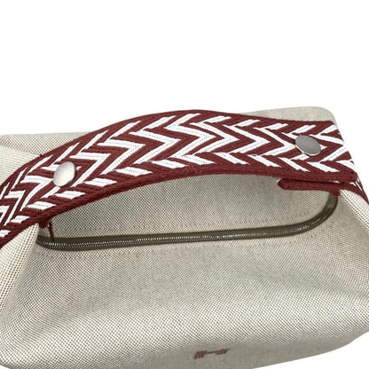 Hermes Bath Pouch Bride-a-Black GM Toile Canvas H Logo Zigzag Rouge Ash Red