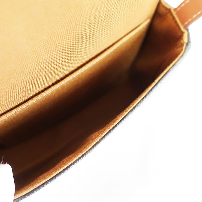 Celine Mini Bouzas Shoulder Bag Triomphe Brown Gold Hardware Leather