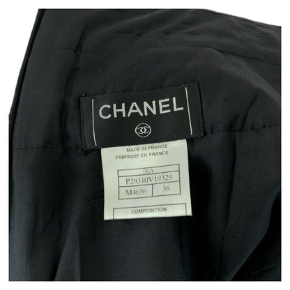 Chanel Tweed Coco Mark Size 38 Black Pink Black Hardware Wool P29310v19329