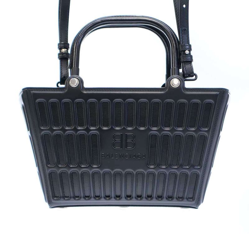 Balenciaga Mag Bag Small Mag Basket Small Shoulder Bag 677993 Black