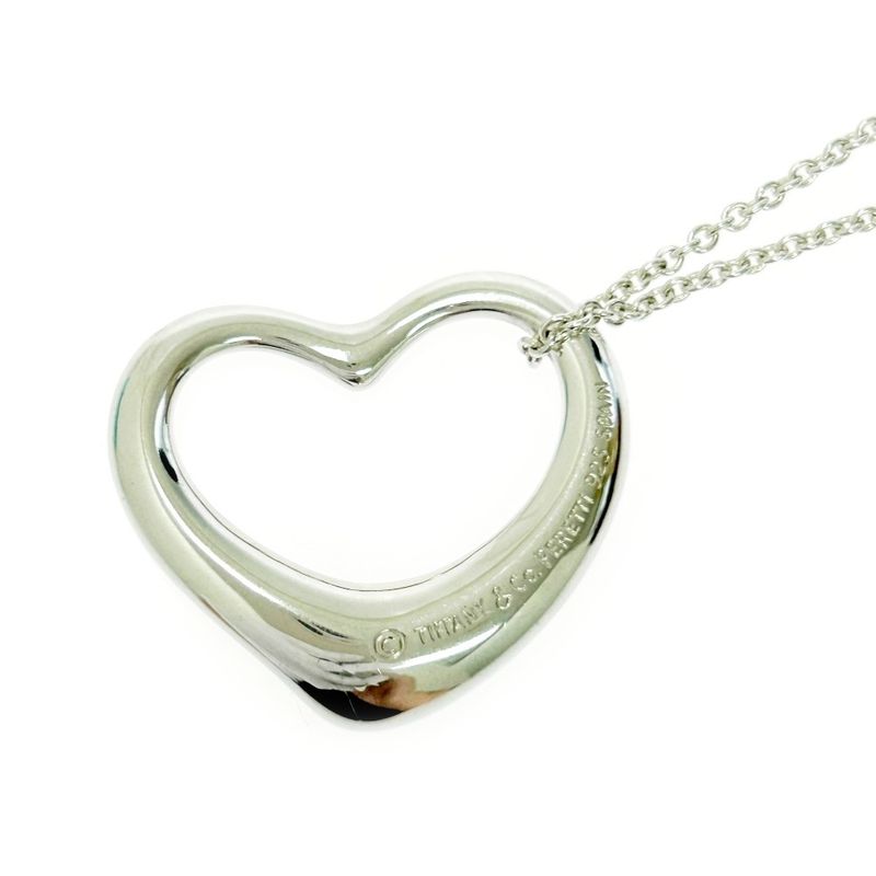 Tiffany & Co Silver Elsa Peretti Open Heart Necklace 9.8g 925 Engraved 479550
