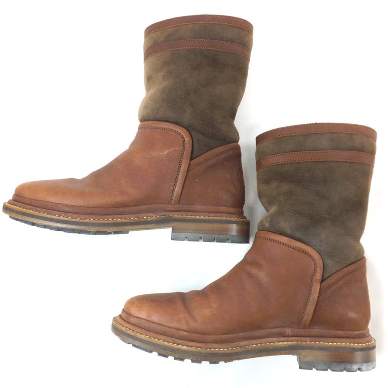 Chanel Mouth Boots Brown Size 37 24.0cm (9.45in) Leather Suede