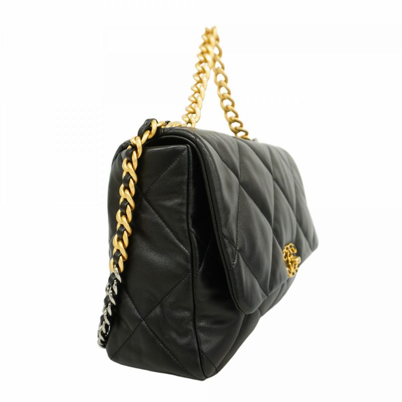 Chanel Handbag Chanel 19 Lambskin Black Gold/silver Hardware 2way Bag Ladies