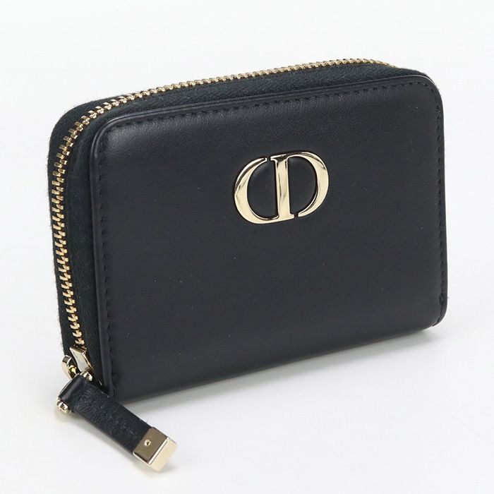 DIOR Zip Card Holder Coin Purse Calf Zip Card Holder Women's