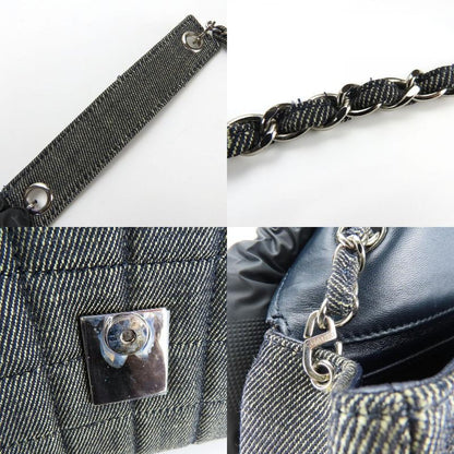 Chanel Shoulder Bag Chocobar A17567 Denim Navy Silver Hardware Coco Mark 7th