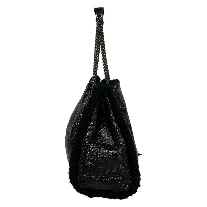 Gucci Tote Bag Soho Interlocking G 308982 Black Chain Shoulder Leather  Mouton