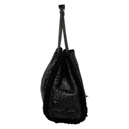 Gucci Tote Bag Soho Interlocking G 308982 Black Chain Shoulder Leather  Mouton