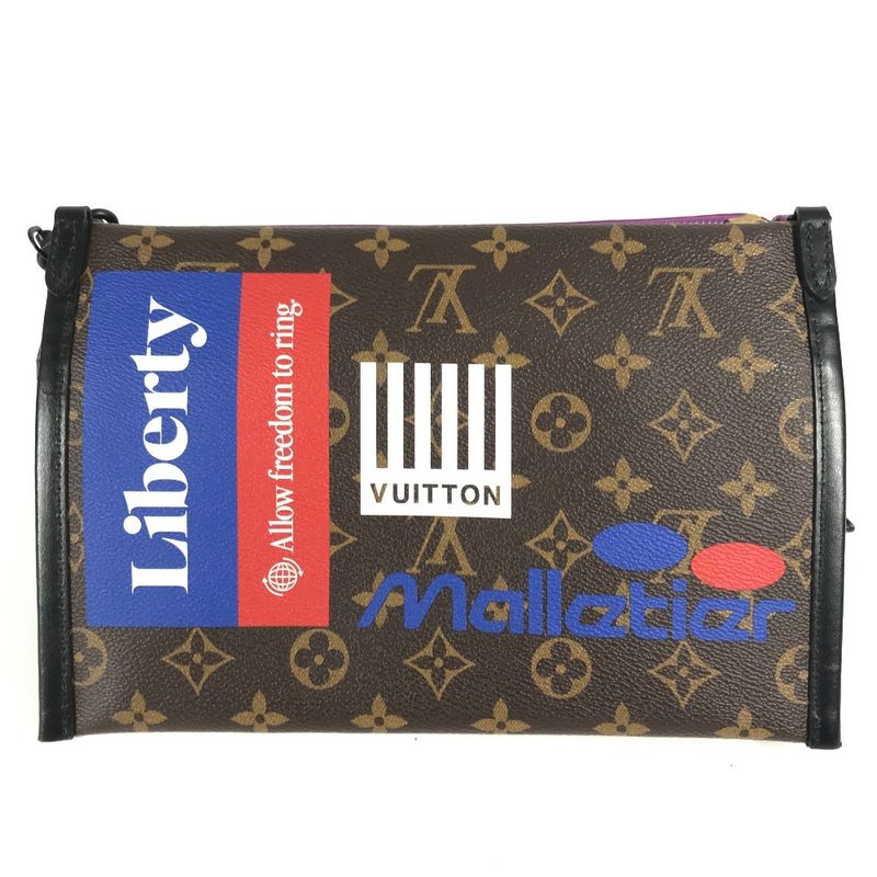 Louis Vuitton Shoulder Bag Flat Messenger M44641 Monogram Canvas Brown