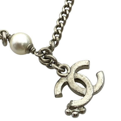 Chanel Bracelet C21B Coco Mark Accessories Jewelry Faux Pearl Rhinestone Silver