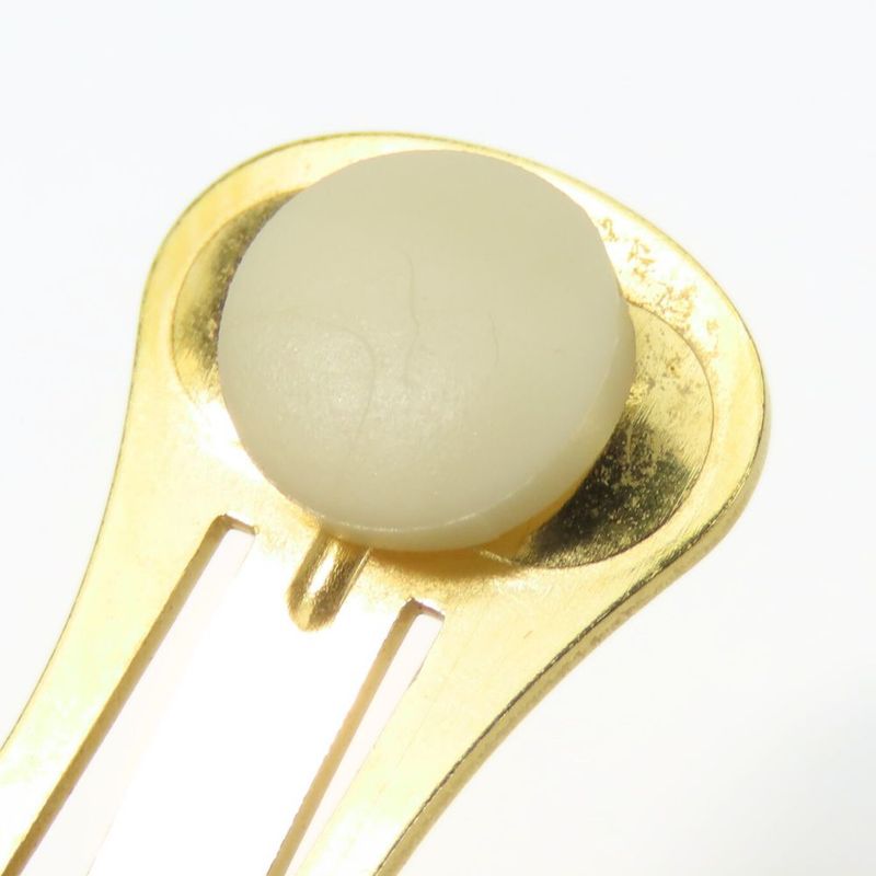 Hermes Earring Emile Feather Pattern Metal Cloisonne Blue Multicolor Plated