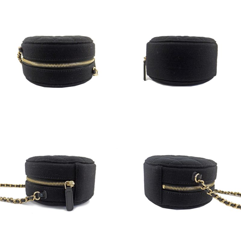 Chanel Round Chain Shoulder Cotton Round Shape Coco Mark Gold