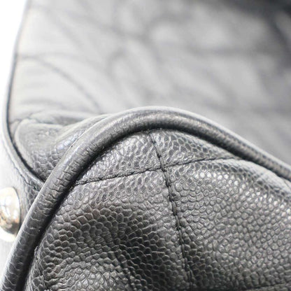 Chanel Matelasse Coco Mark Caviar Skin Mini Boston Bag Black