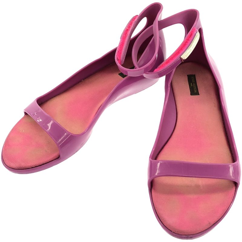 Louis Vuitton Ankle-Strap Rubber Sandals Pink 39