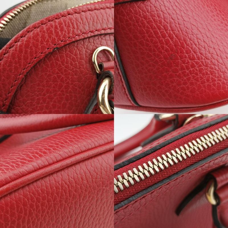 Gucci Interlocking G Charm Dome Red Leather 449661 I023724370