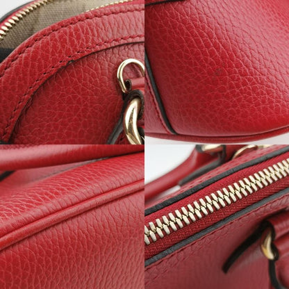 Gucci Interlocking G Charm Dome Red Leather 449661 I023724370
