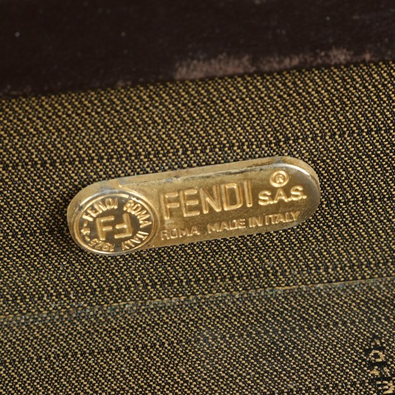 Vintage Fendi Zucca Leather Attache Case Hard Case Business Briefcase Business