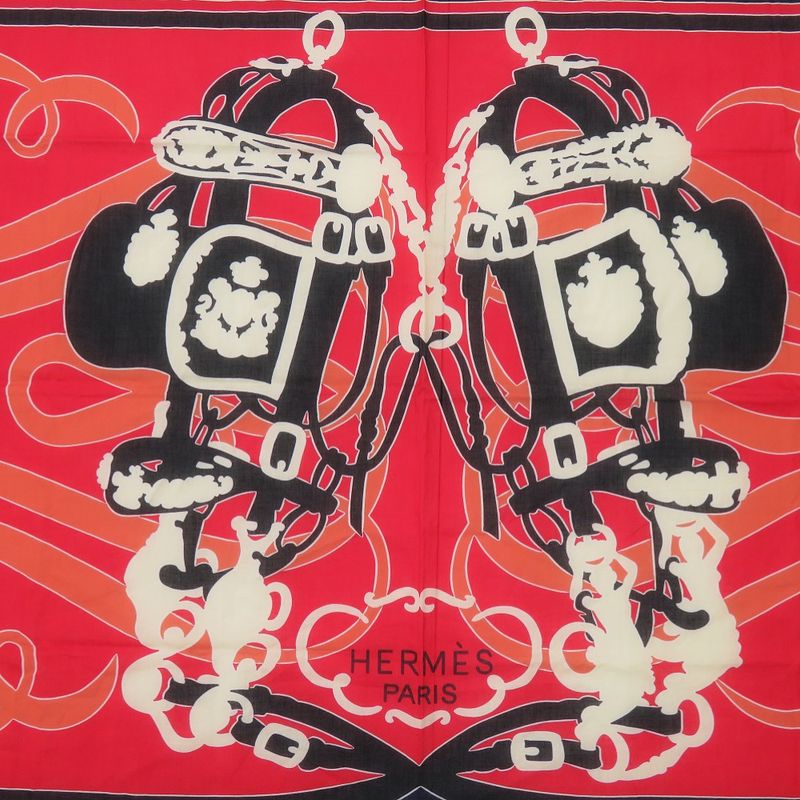 Hermes Ceremonial Maitre D'or Cotton Multicolor Scarf 0016 Hermes