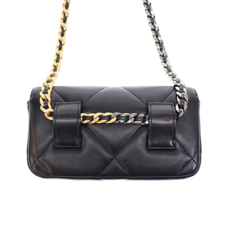 Chanel 19 Chainbelt Bag Chain Belt Waist Bag Ap3774 Black