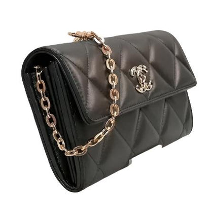 CHANEL 19 CC Lambskin Flap Wallet on Chain Shoulder Bag Crossbody Grey - The Reluxe