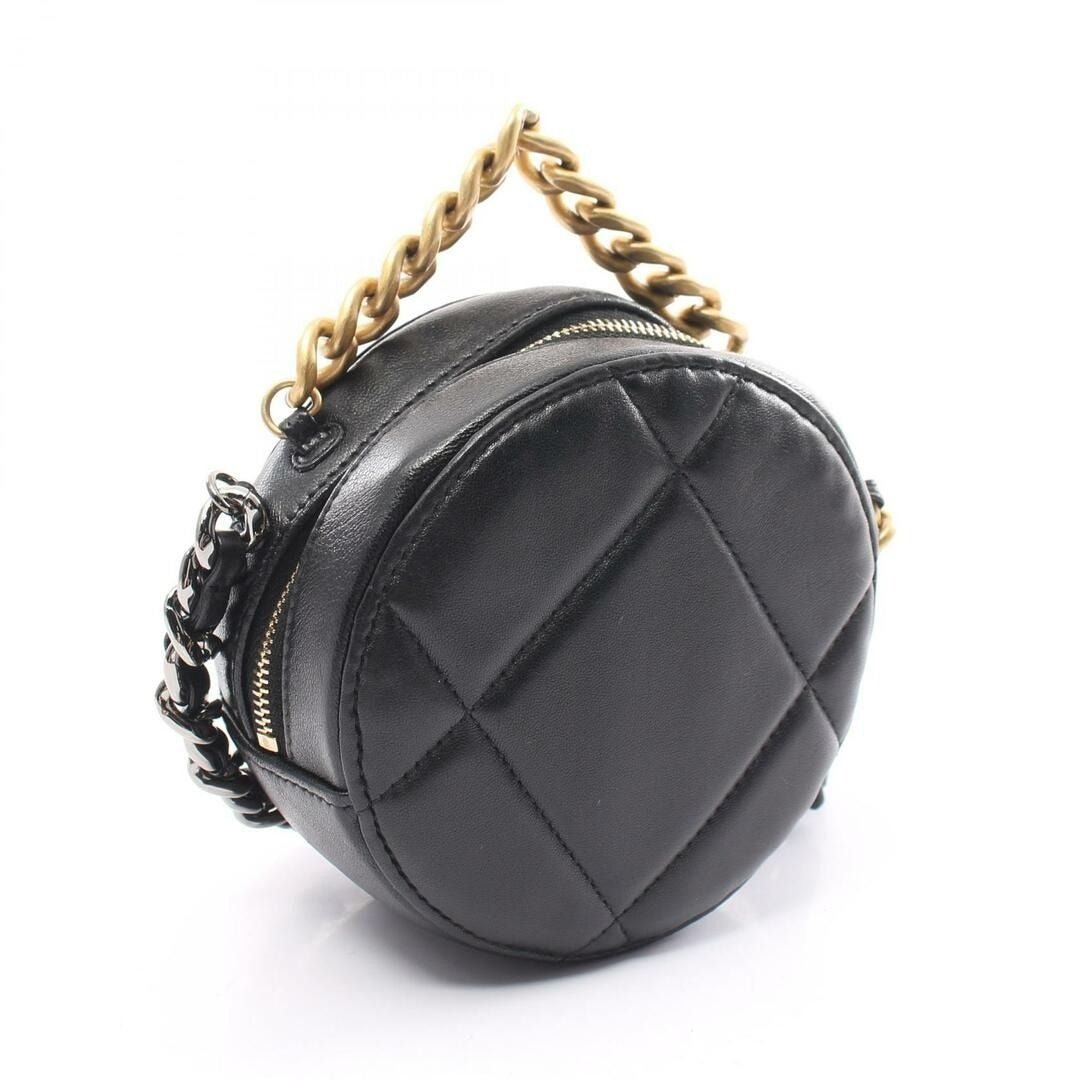 Chanel 19 Round Clutch With Chain Black Quilted Lambskin - The Reluxe