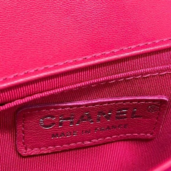 CHANEL Boy Flap Bag Quilted Chain Shoulder Bag Velvet Pink Fuchsia - The Reluxe