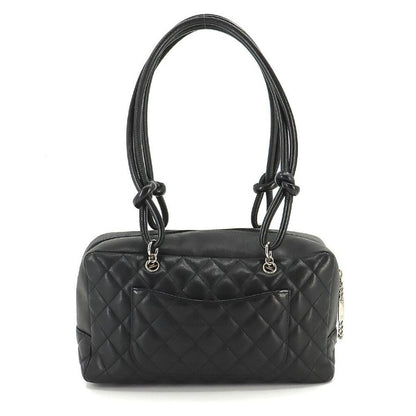 Chanel Cambon Ligne Bowler Pochette Quilted Shoulder Bag Black Tote - The Reluxe