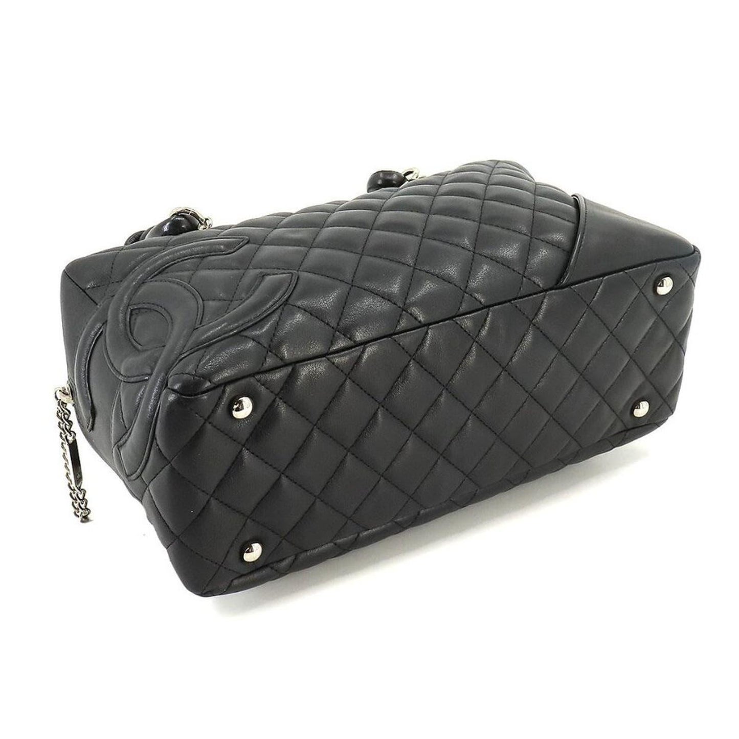 Chanel Cambon Ligne Bowler Pochette Quilted Shoulder Bag Black Tote - The Reluxe