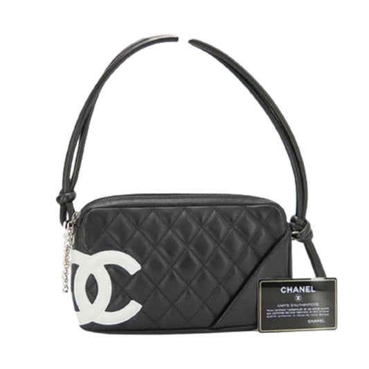 Chanel Cambon Ligne Pochette Quilted Mini Shoulder Bag Black - The Reluxe