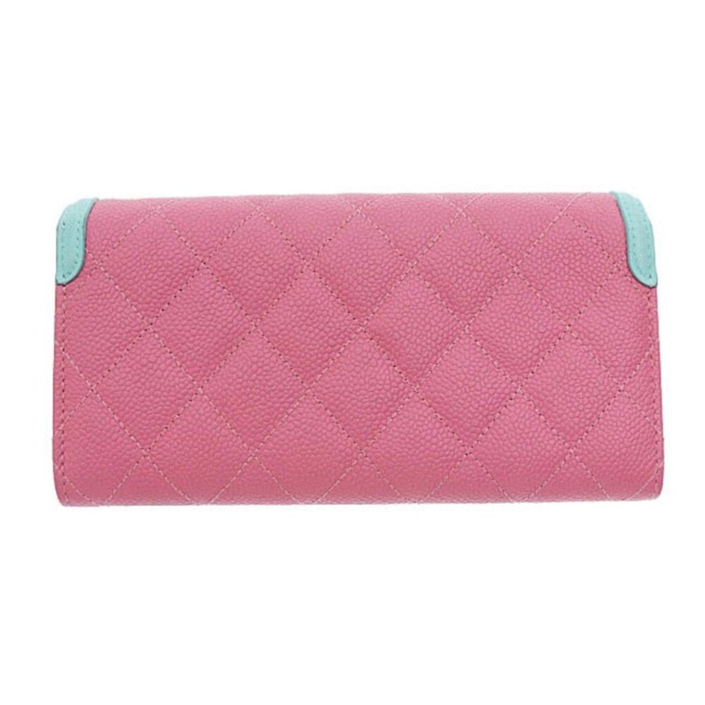 Chanel Caviar Quilted Large Filigree Gusset Flap Wallet Pink Leather - The Reluxe