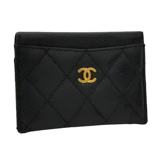 Chanel CC Classic Caviar Card Case Black Leather - The Reluxe