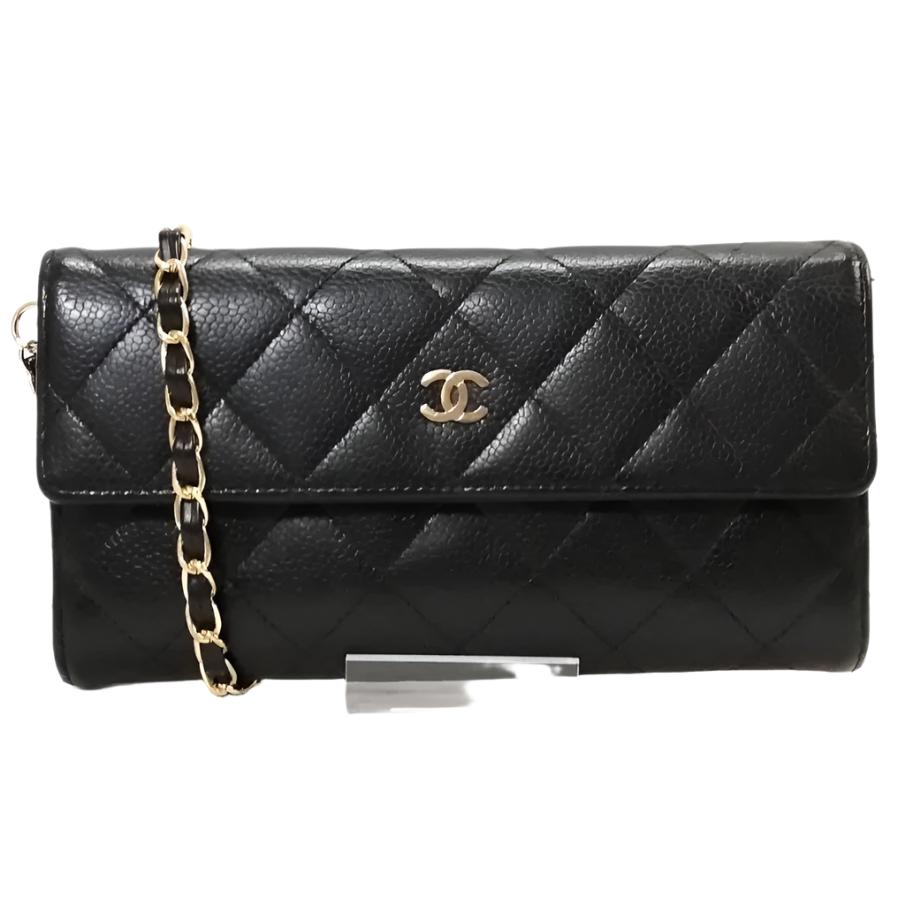 CHANEL CC Classic Caviar Flap Wallet on Chain Shoulder Crossbody Black - The Reluxe