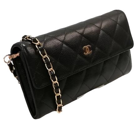 CHANEL CC Classic Caviar Flap Wallet on Chain Shoulder Crossbody Black - The Reluxe