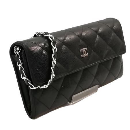 CHANEL CC Classic Caviar Flap Wallet on Chain Shoulder Crossbody Black - The Reluxe