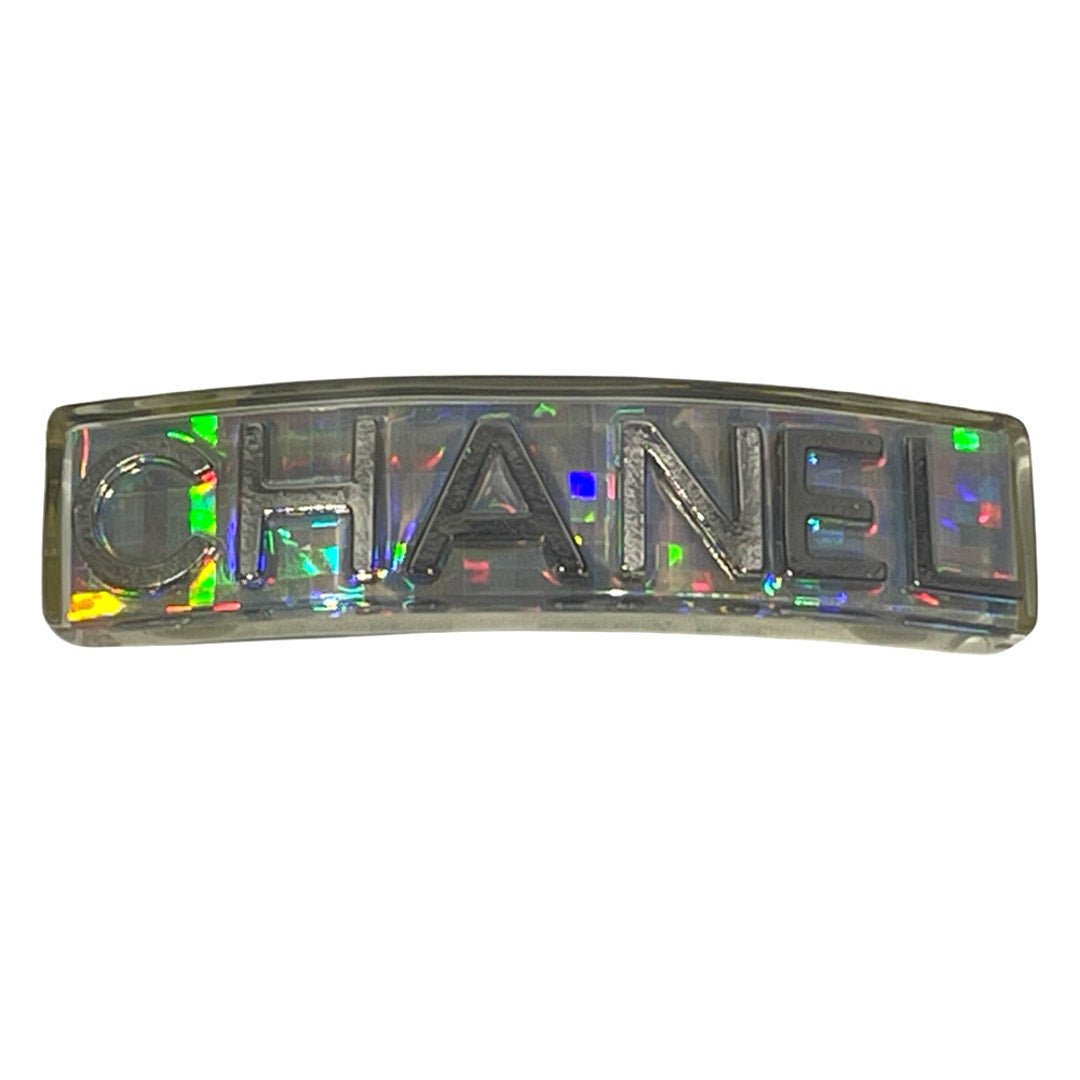 CHANEL CC Logo 97P Barrette Hologram Hair Clip Accessory - The Reluxe