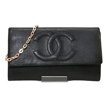 CHANEL CC Timeless Classic Caviar Flap Wallet Chain Shoulder Bag Black - The Reluxe