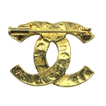 CHANEL CC Vintage Gold Pin Brooch Rhinestone - The Reluxe