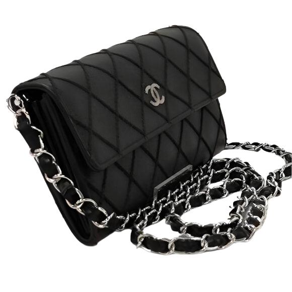 CHANEL CC Wild Stitch Lambskin Wallet on Chain Shoulder Crossbody - The Reluxe