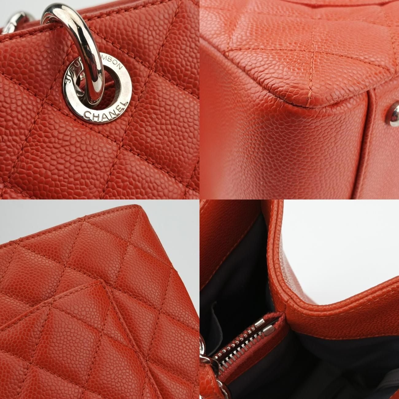 Chanel GST Caviar Quilted XL Grand Shopping Tote Red Leather - The Reluxe