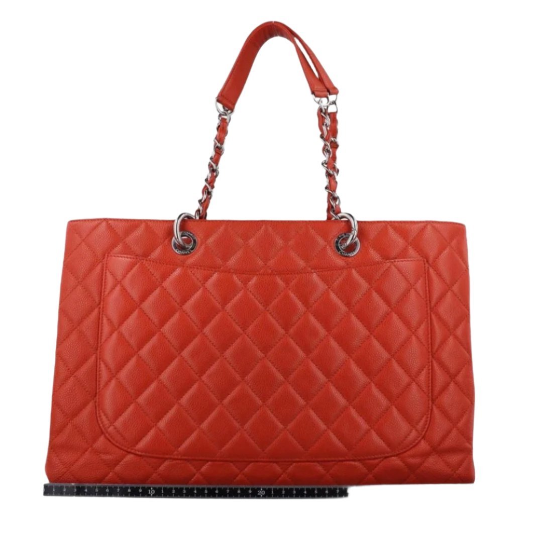 Chanel GST Caviar Quilted XL Grand Shopping Tote Red Leather - The Reluxe