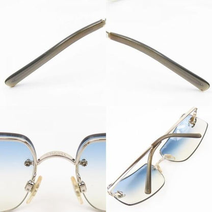 CHANEL Rimless Sunglasses Swarovski Crystals Blue 4092 - B Vintage - The Reluxe