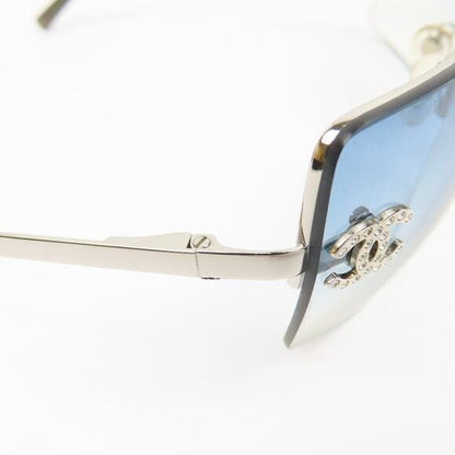 CHANEL Rimless Sunglasses Swarovski Crystals Blue 4092 - B Vintage - The Reluxe