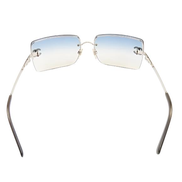 CHANEL Rimless Sunglasses Swarovski Crystals Blue 4092 - B Vintage - The Reluxe