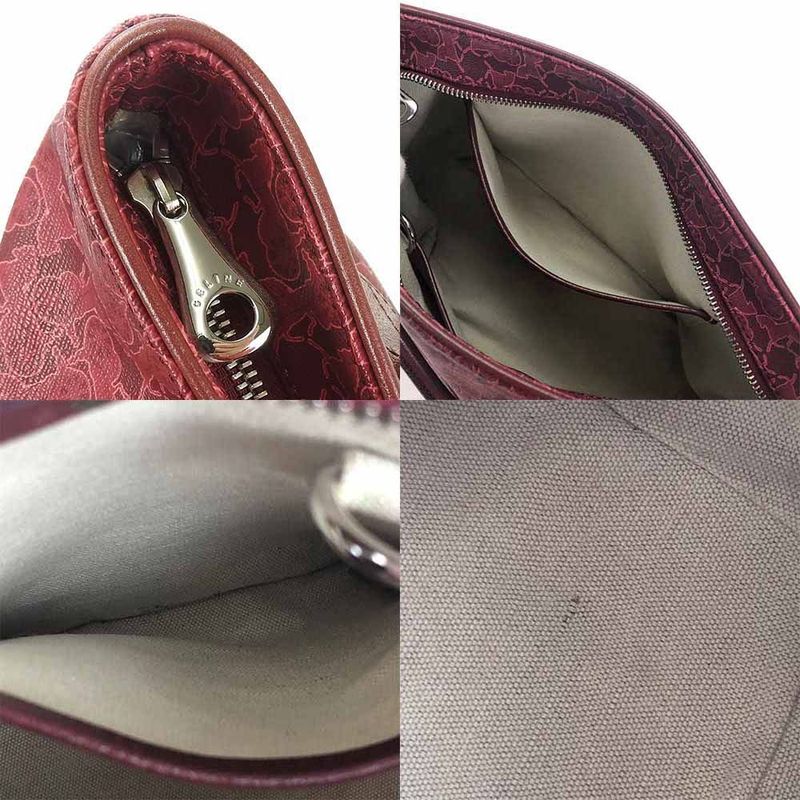 Celine Handbag PVC Leather Bordeaux Pink Horse-drawn Carriage For Everyday Use